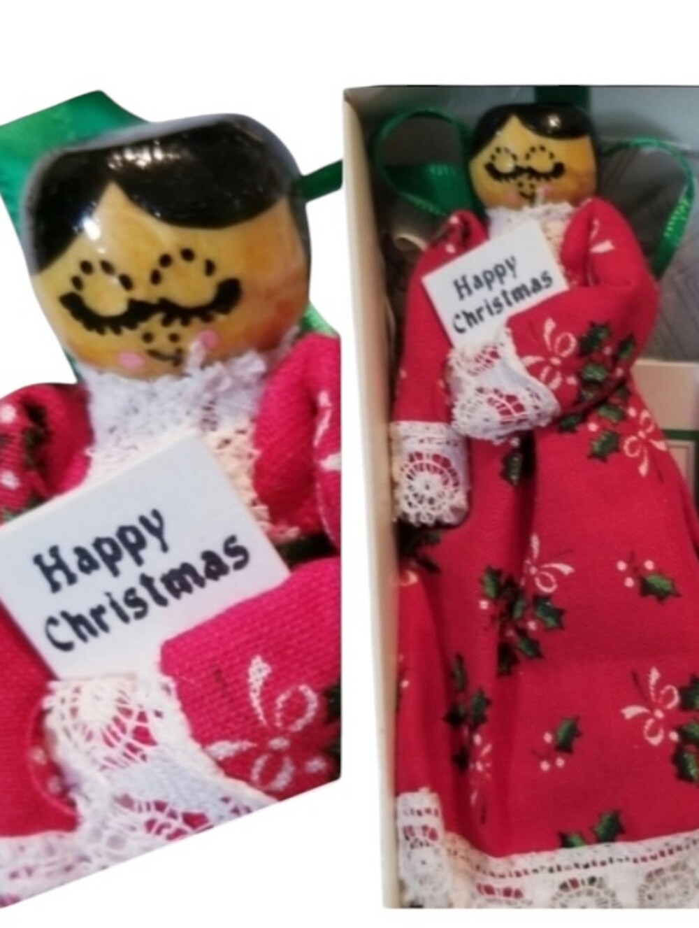 Vintage Doll Happy Christmas NIB Red Dress Mole End Henley-on-Thames England